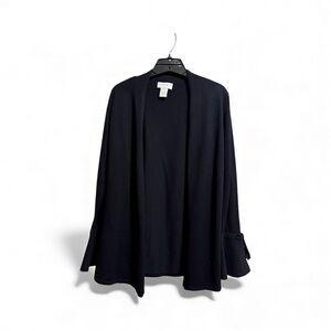 Carmen Marc Valvo Black Open Front Women's Cardigan